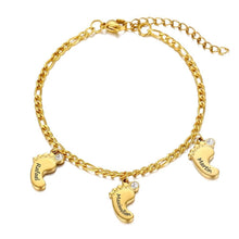 Lade das Bild in den Galerie-Viewer, Armband mit Babyfuß Anhängern Bracelet Loanya