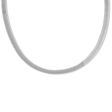 Lade das Bild in den Galerie-Viewer, Breite Herringbone Halskette "5mm" mit 18-Karätiger Vergoldung Necklaces Loanya Silber 35 cm