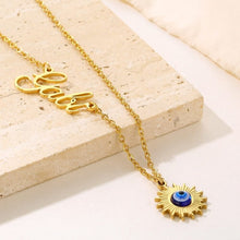 Lade das Bild in den Galerie-Viewer, Evil Eye Sun Halskette mit Gravur Necklaces Loanya