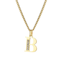 Lade das Bild in den Galerie-Viewer, LOANYA Buchstaben Kette mit Zirkoniasteinen Necklaces Loanya B 35