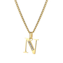 Lade das Bild in den Galerie-Viewer, LOANYA Buchstaben Kette mit Zirkoniasteinen Necklaces Loanya N 35