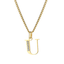 Lade das Bild in den Galerie-Viewer, LOANYA Buchstaben Kette mit Zirkoniasteinen Necklaces Loanya U 35