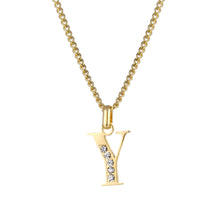 Lade das Bild in den Galerie-Viewer, LOANYA Buchstaben Kette mit Zirkoniasteinen Necklaces Loanya Y 35