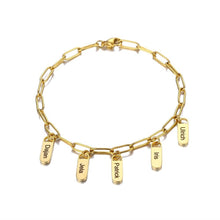 Lade das Bild in den Galerie-Viewer, LOANYA Gliederarmband mit personalisierten Anhängern Bracelets Loanya Gold 17 cm