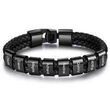 Lade das Bild in den Galerie-Viewer, LOANYA Herrenarmband mit gravierten Beads Loanya