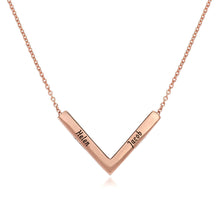 Lade das Bild in den Galerie-Viewer, LOANYA personalisierbare "V" Barrenkette Loanya Roségold 40 cm