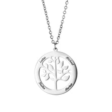 Lade das Bild in den Galerie-Viewer, LOANYA personalisierte Halskette mit rundem Lebensbaum-Anhänger Loanya Silber 40 cm