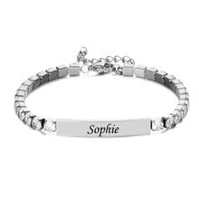 Lade das Bild in den Galerie-Viewer, LOANYA personalisiertes Zirkonia Armband Loanya Silber