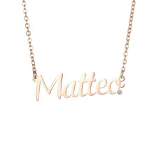 Lade das Bild in den Galerie-Viewer, Namenskette mit Zirkonia Stein Necklaces Loanya Roségold 40 cm