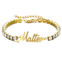 Lade das Bild in den Galerie-Viewer, Tennisarmband mit Gravur Bracelet Loanya Gold