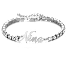 Lade das Bild in den Galerie-Viewer, Tennisarmband mit Gravur Bracelet Loanya Silber
