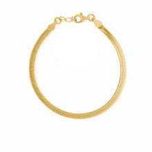 Lade das Bild in den Galerie-Viewer, Breites Herringbone Armband &quot;5mm&quot; mit 18-Karätiger Vergoldung Bracelet Loanya Gold Frauen (15 cm + 4 cm) 
