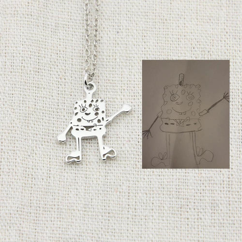 LOANYA angepasste Kinderzeichnung als Halskette oder Anhänger eConcept Store - Produkte für Dich Silber Halskette 