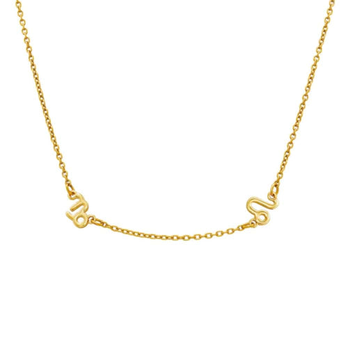 LOANYA zwei Sternzeichen Halskette Necklaces Loanya Gold Halskette (40 - 45 cm) 